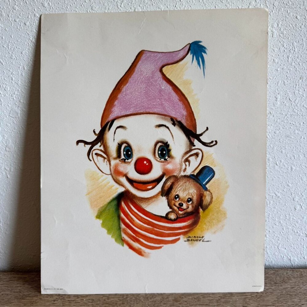 '1966 Diane Dengel Clown Print